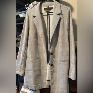 Torrid Gray Plaid Knit Boyfriend Blazer